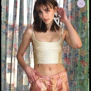 SOLD. Mia Vasper Croc Top. Designer.